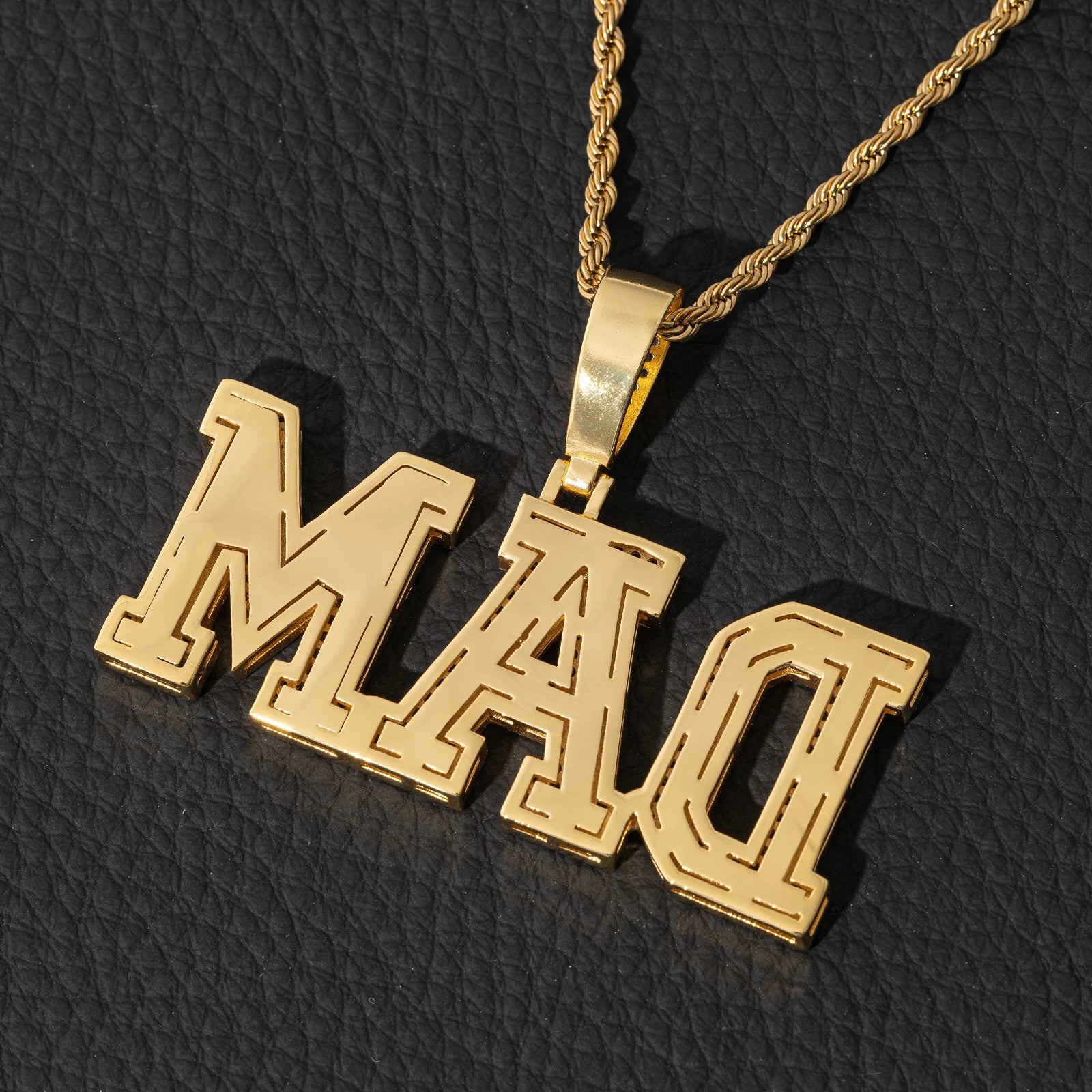 TOP ICY Double Layer Baguette Name Necklace Personalized Brass 18K Gold Plated 3A CZ Custom Pendant Hip Hop Jewelry Men