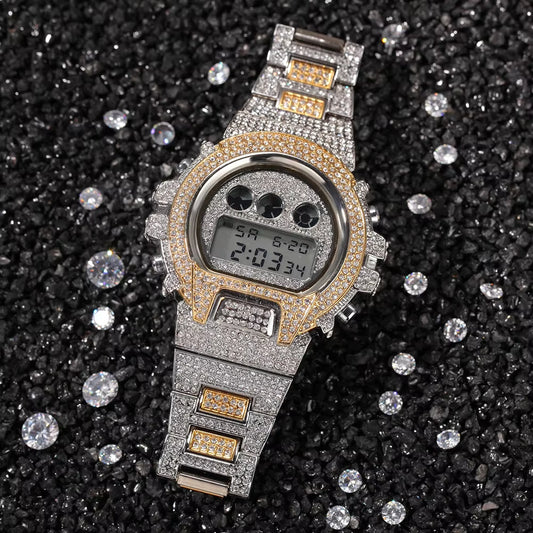Ice Stone Hip Hop Men’s Iced Out Luxury Digital Watch