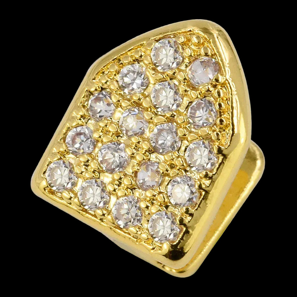 Hip Hop Gold Single Grillz Top & Bottom Teeth Grills Dental Vampire Teeth Caps Halloween Tooth Jewelry Party