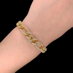 Newest Unique Design Gold Franco Cuban Chain Fine Elegant Bracelets for Women Jewelry 18K Luxury Bracelets Bangles Women