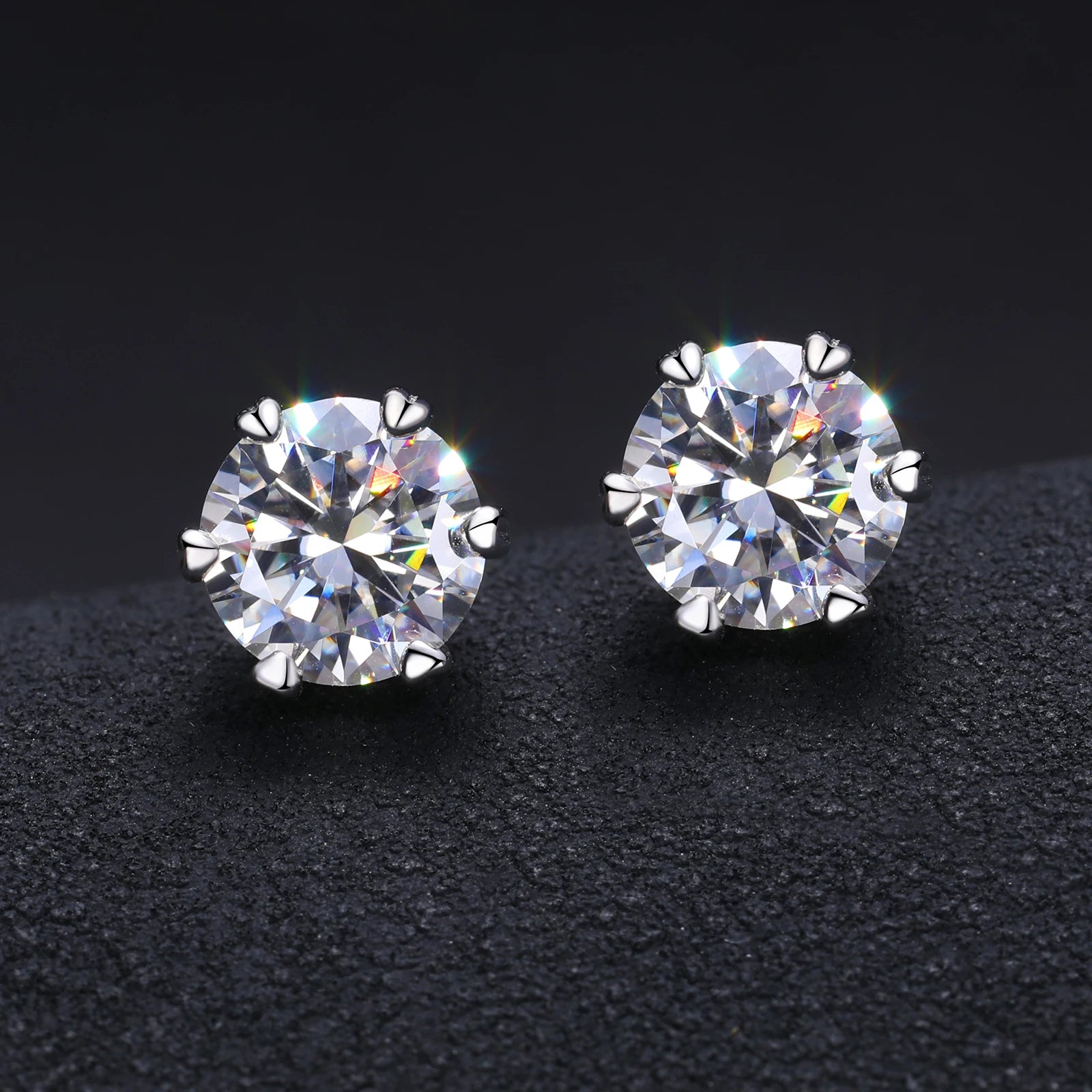 Pass Diamond Tester Six Claw Moissanite Stud 925 Sterling Silver Fine Jewelry Earrings Valentines Day Gift Earrings Women
