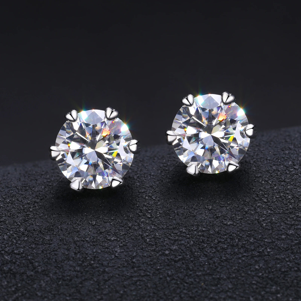 Pass Diamond Tester Six Claw Moissanite Stud 925 Sterling Silver Fine Jewelry Earrings Valentines Day Gift Earrings Women