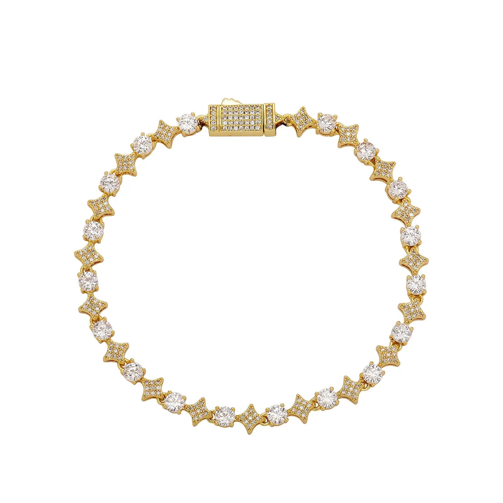 Personality Iced Out 5A Zircon Diamond Tennis Chain Fashion Charming Star Bracelet Nice Hip Hop Necklace Jewelry