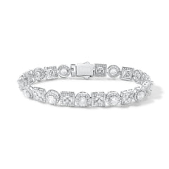 New Style VVS D Moissanite Diamond Fine Jewelry Hip Hop Square Geometric 925 Solid Silver D Color Moissanite Bracelet