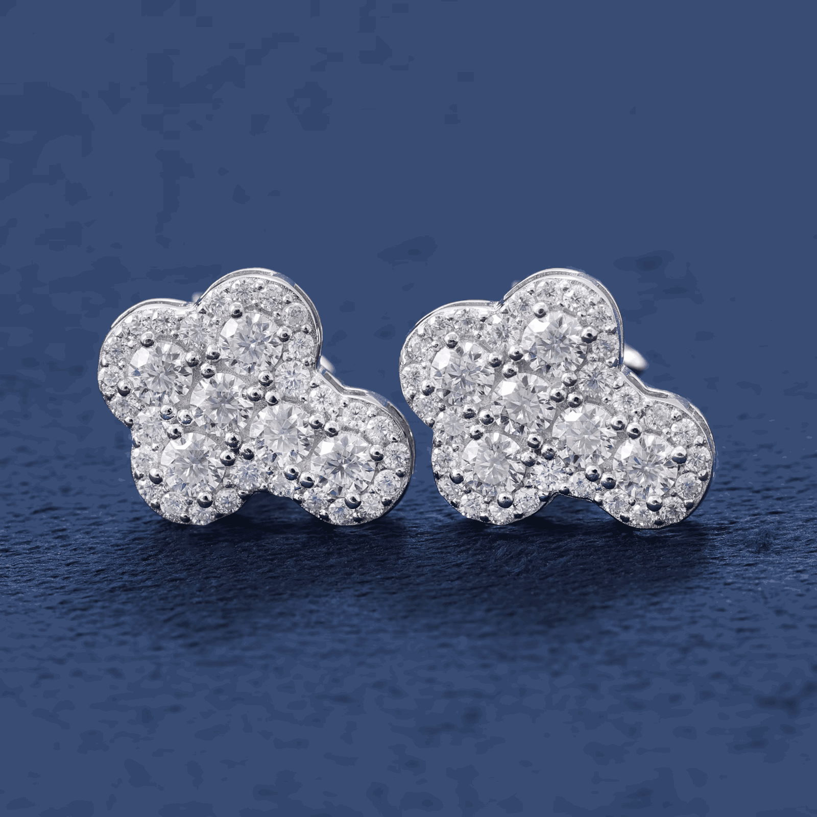 Ice Stone VVS Moissanite Cross Stud Earrings