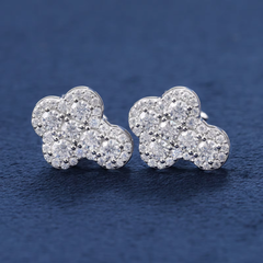 Ice Stone VVS Moissanite Iced Cross Stud Earrings