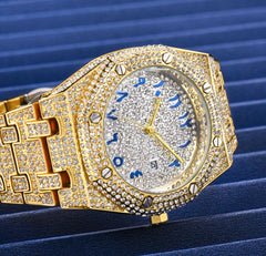 Ice Stone Fashion Bling Bling Quartz Hip Hop Gold Silver Watch