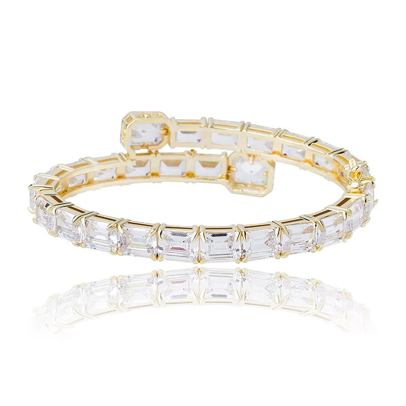 Ice Stone Rose Gold Baguette Tennis Bracelet