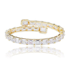 Ice Stone Bi-Color CZ Baguette Women Bracelet
