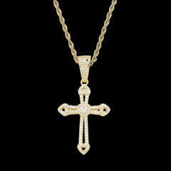 Ice Stone Men’s Hip Hop Iced Out Brass Cross Pendant