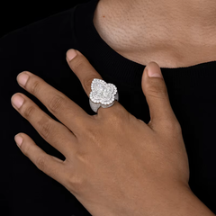 Ice Stone Iced Out Pear Cut Moissanite Ring