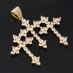 Ice Stone Fashion Iced Out 3 Cross Charm Necklace