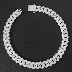 Top Icy 19mm 4 Rows CZ Cuban Link Chain Spring Clasp Luxury Man Hip Hop Necklace Bling Full Diamond Miami Cuban Link Chain
