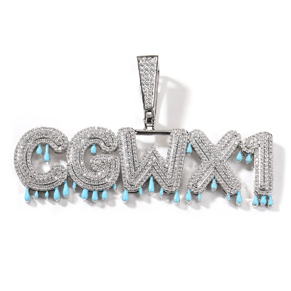 Ice Stone Luminous Name Pendant Hip Hop