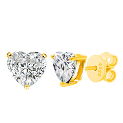 New Trendy 925 Sterling Sliver VVS Moissanite Earrings Fine Iced Out Heart Stud Earrings Women's Popular Geometric Jewelry