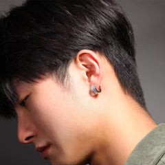 Ice Stone 14K Gold Plated Brass Cuff CZ Hoop Earrings