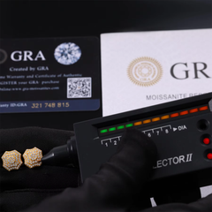 Ice Stone VVS Moissanite Iced Geometric Bolt Earrings