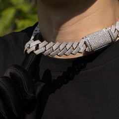 Ice Stone 18mm 4-Row Diamond Cuban Necklace