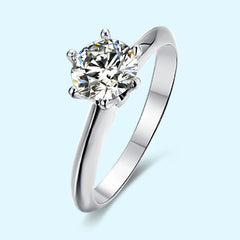 Fashion Jewelry Women Mossinate Diamond Jewelry 925 Sterling Silver Ring 1ct Diamond Ring