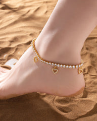 Ice Stone Trendy 4mm Iced Butterfly Tennis Anklet 18K Gold Plated Jewelry