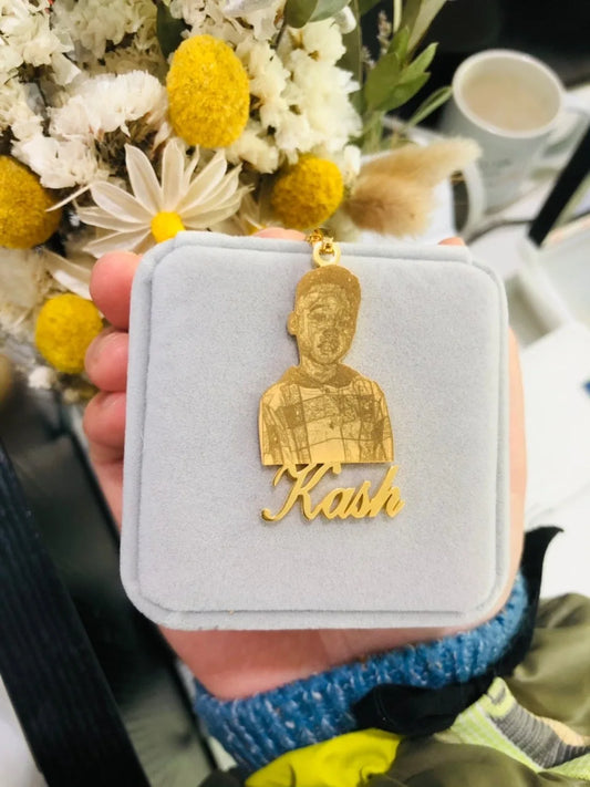 Top Icy Hip Hop Jewelry Custom Photo Necklace Stainless Steel Personalized Picture Name Pendant DIY Name Chain for Men and Women