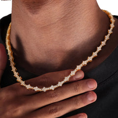 Ice Stone Iced Out VVS D Moissanite Honeycomb Necklace and Bracelet Set