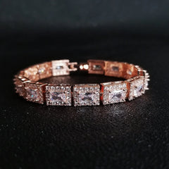 Ice Stone Square Diamond Multicolor Tennis Bracelet