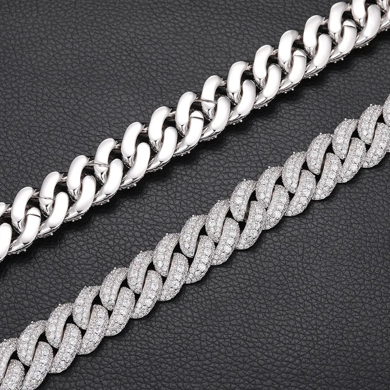 Top Icy 18mm Full Diamond Thick Cuban Necklace Gold Plated AAA Cubic Zircon Iced Out Heavy Cuban Chain Bracelet for Men