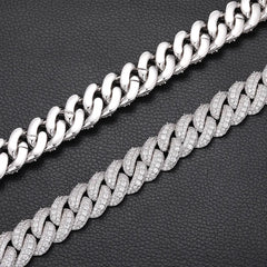 Top Icy 18mm Full Diamond Thick Cuban Necklace Gold Plated AAA Cubic Zircon Iced Out Heavy Cuban Chain Bracelet for Men
