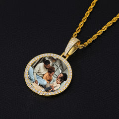 Ice Stone Hip Hop D Color Moissanite Custom Photo Pendant Necklace