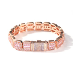 Ice Stone 13mm Hip Hop Gold Plated Bracelet