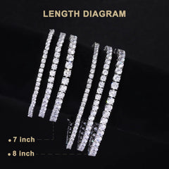 Ice Stone Trend 5A Zircon Hip Hop Brass Tennis Bracelet