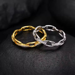 Top Icy Gold Plated 925 Sterling Silver VVS Moissanite Ring Fine Fashion Engagement Jewelry Diamond Wedding Cuban Ring Men Women