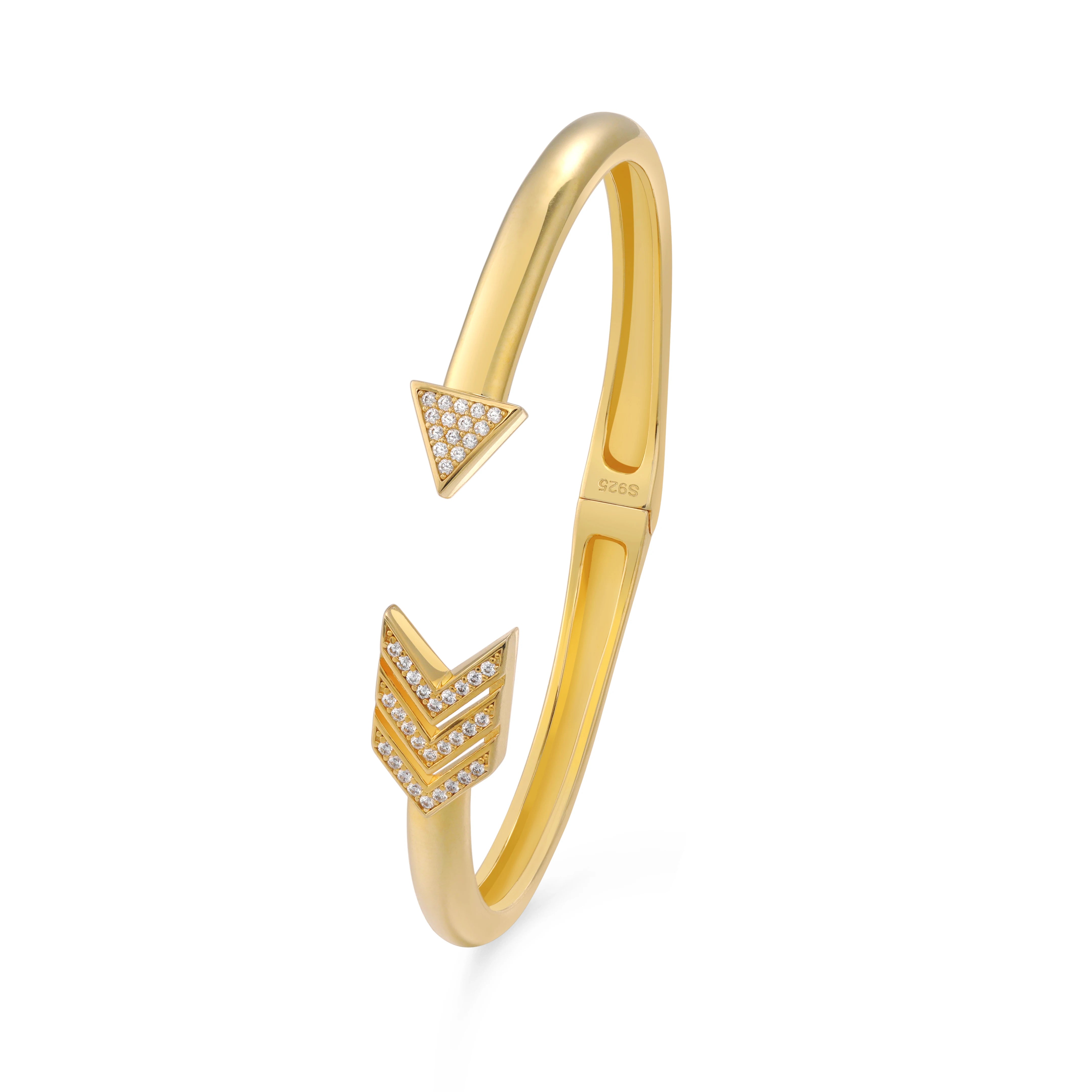 Exquisite Creative VVS D Moissanite Diamond Bangle Trendy 925 Sterling Silver Arrow Bracelet Jewelry Fashion Accessories Gift