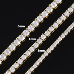 Ice Stone Trend 5A Zircon Hip Hop Brass Tennis Bracelet