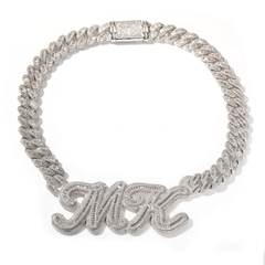 Ice Stone Icy Hip Hop Baguette Name Necklace