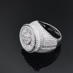 Ice Stone VVS Moissanite Micro Baguette Silver Ring