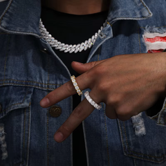 Ice Stone 3.0ct Moissanite Double Layer Ring