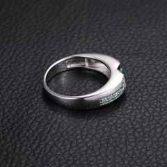 Ice Stone Eye of Horus Green Moissanite Ring