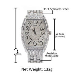 Ice Stone Hip Hop Square Luxury Ice Out Diamond Watch