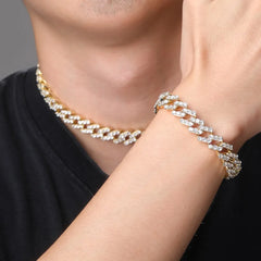 14mm Wide Big Cuban Link Chain 18k Gold Plated Man Steel Bracelet European Best Selling Men's Cuban Link Chain Bracelet