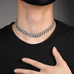 Ice Stone 14mm Two-Row Diamond Cuban Necklace