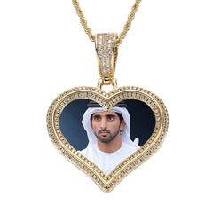 Ice Stone Custom Memory Photo Pendant Necklace