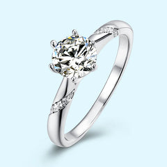 Hot Selling Diamond White DEF Color 925 Silver Moissanite Diamond Wedding Ring