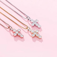 925 silver pendant never fade necklace women jewelry silver cross pendant  for religion catholic gifts jesus cross necklace