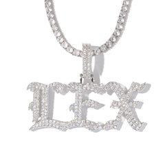 Top Icy Iced Out Vintage Greek Letter Necklace Personalised Name Two Rows CZ Retro Name Pendant for Men and Women