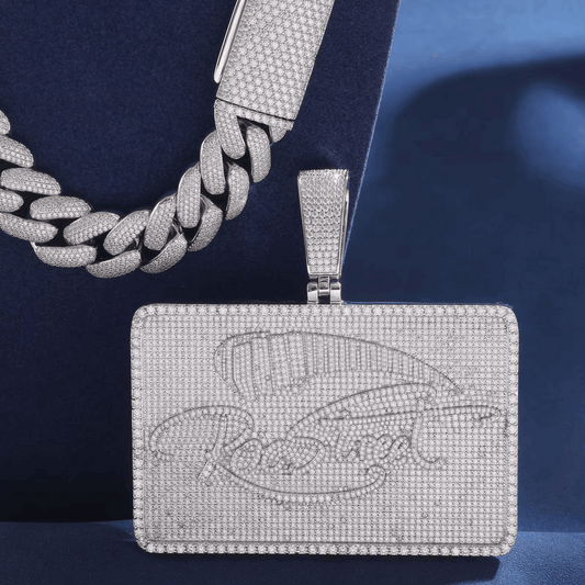 Ice Stone Iced Out Moissanite Initial Necklace