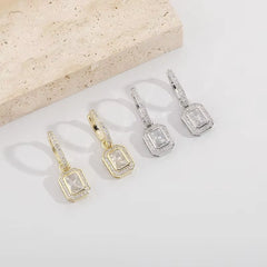 Ice Stone New Hip Hop Iced Out Gold CZ Earrings