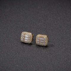Ice Stone Fashion Hip Hop Iced Out Diamond CZ Stud Earrings