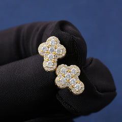 Ice Stone VVS Moissanite Iced Cross Stud Earrings